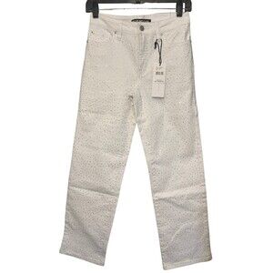 Blue Revival Hailey Starry Night Mid Rise Ankle Jeans Size 25" White NWT